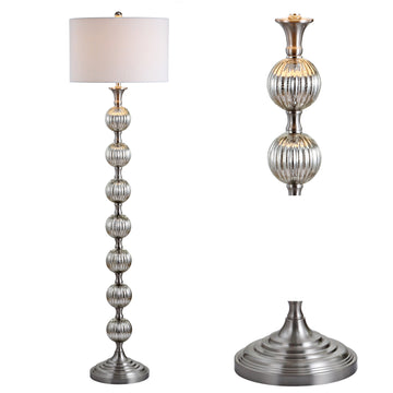 Oslo 60.5" Glass/Metal LED Floor Lamp - JONATHAN Y